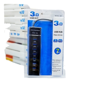 USB 3.0 4-portos hub 1,2 m kábellel, laptop és asztali számítógéphez