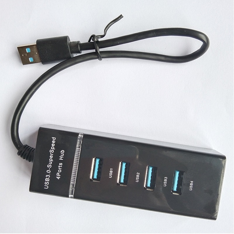 USB 3.0 4-portos hub 1,2 m kábellel, laptop és asztali számítógéphez