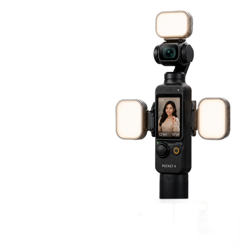 DJI Pocket 4 mágneses fénykészlet, három színhőmérséklettel, hordozható sminkfény akciókamerákhoz