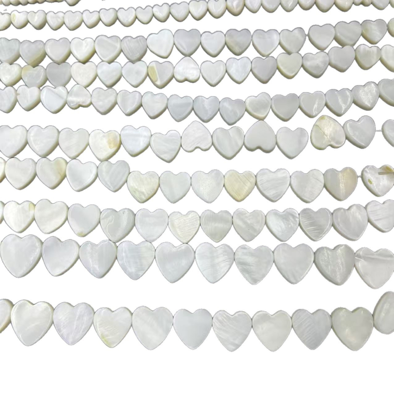 Édesvízi kagyló szív alakú gyöngyök, átlyukasztott, 6-20 mm, 15 mm-es méret