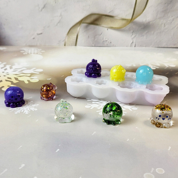 3D-s polip fülbevaló szilikon forma DIY ékszerkészítéshez
