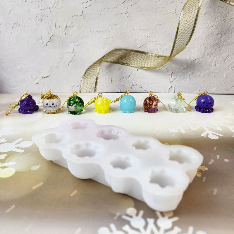 3D-s polip fülbevaló szilikon forma DIY ékszerkészítéshez