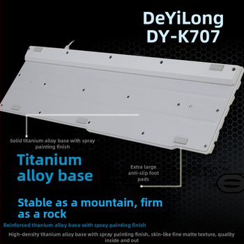Deyilong DY-M707 RGB háttérvilágítású gamer billentyűzet, kábeles, 104 gomb, acéllemez