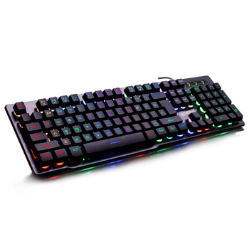 Deyilong DY-M707 RGB háttérvilágítású gamer billentyűzet, kábeles, 104 gomb, acéllemez
