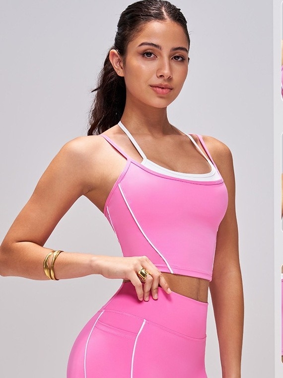 Női U-formájú hátsó sportmelltartó, magas intenzitású jóga és edzéshez, racerback, gyorsan száradó, légáteresztő nylon‑spandex (80/20), vezeték nélküli