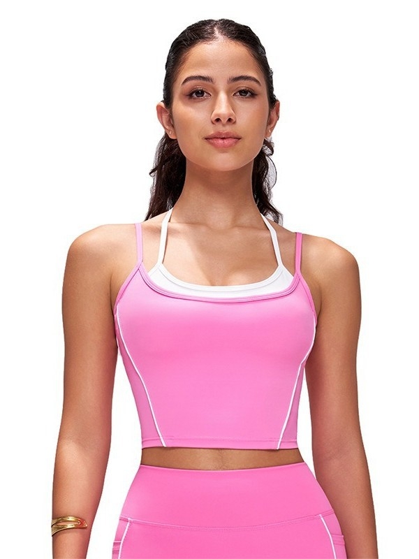 Női U-formájú hátsó sportmelltartó, magas intenzitású jóga és edzéshez, racerback, gyorsan száradó, légáteresztő nylon‑spandex (80/20), vezeték nélküli