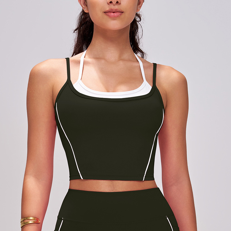 Női U-formájú hátsó sportmelltartó, magas intenzitású jóga és edzéshez, racerback, gyorsan száradó, légáteresztő nylon‑spandex (80/20), vezeték nélküli