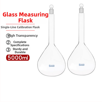 Fehér térfogatüveg 5000 ml, egyetlen jelölő vonallal