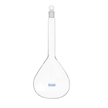 Fehér térfogatüveg 5000 ml, egyetlen jelölő vonallal