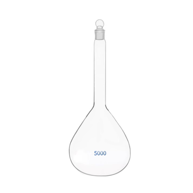 Fehér térfogatüveg 5000 ml, egyetlen jelölő vonallal