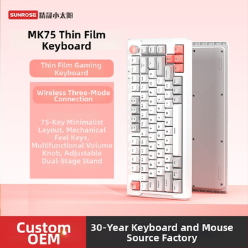MK75 75-gombos RGB háttérvilágítású vezeték nélküli billentyűzet USB-csatlakozással, akár 3 eszközzel párosítva