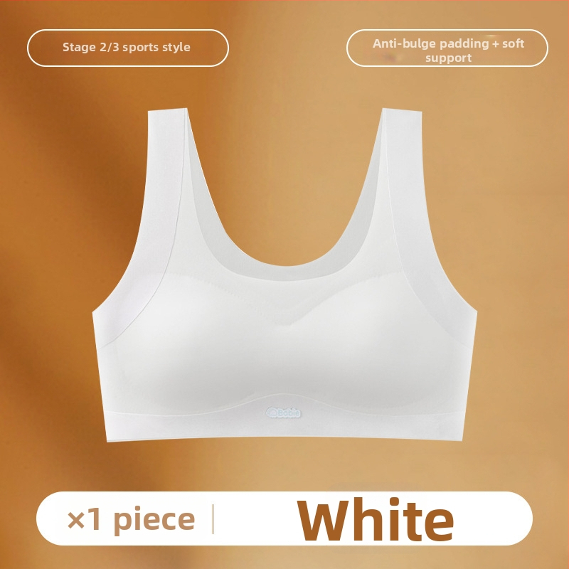Varratlan sportmelltartó tinédzsereknek, 3/4 kosár, vékony formázott kosár, nylon-spandex anyag, légáteresztő és kényelmes, pamut bélés