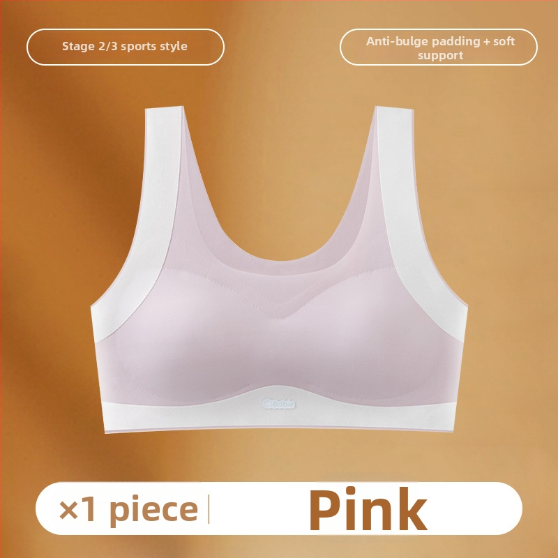 Varratlan sportmelltartó tinédzsereknek, 3/4 kosár, vékony formázott kosár, nylon-spandex anyag, légáteresztő és kényelmes, pamut bélés