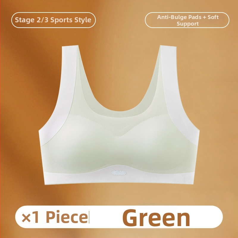Varratlan sportmelltartó tinédzsereknek, 3/4 kosár, vékony formázott kosár, nylon-spandex anyag, légáteresztő és kényelmes, pamut bélés
