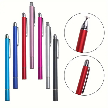 2-in-1 univerzális érintőképernyős stylus telefonokra és tabletekre, fém külső, rajzoló stylus