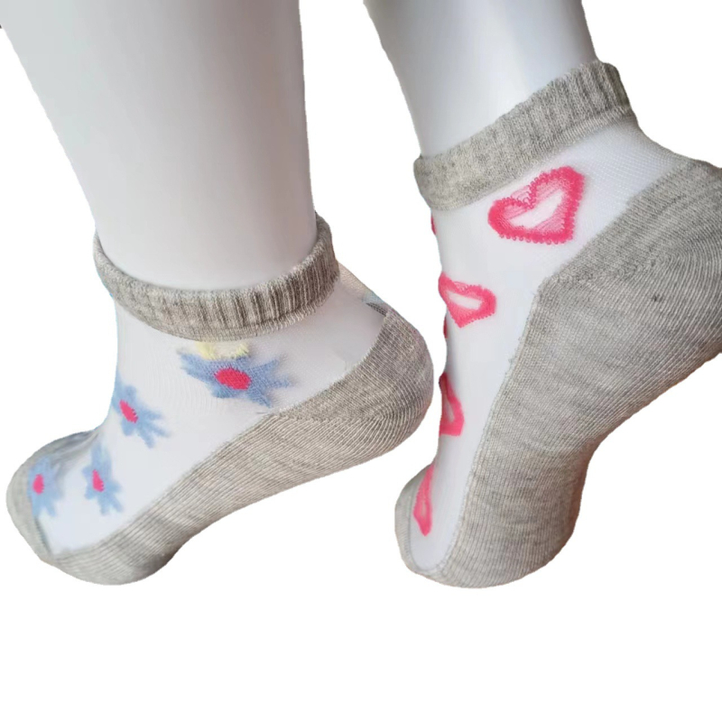 Ultra vékony nyári pamut zokni Ice Silk hálós mintával, légáteresztő és sokoldalú, női koreai stílusú rövid zokni, láthatatlan