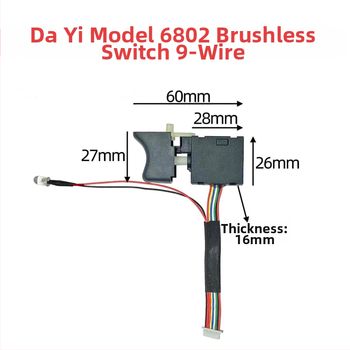 Dayi brushless csavarhúzó kapcsoló, 9-szálas lítium csavarbehajtó kapcsoló 04221
