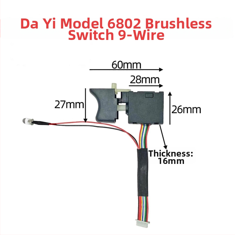 Dayi brushless csavarhúzó kapcsoló, 9-szálas lítium csavarbehajtó kapcsoló 04221