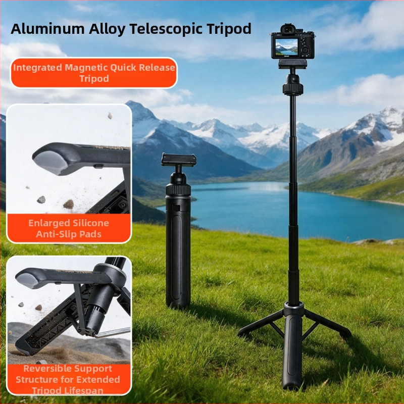 DJI Action6/5Pro/4/3 akciókamerákhoz készült teleszkópos kiterjesztő rúd mágneses gimbal-tartóval