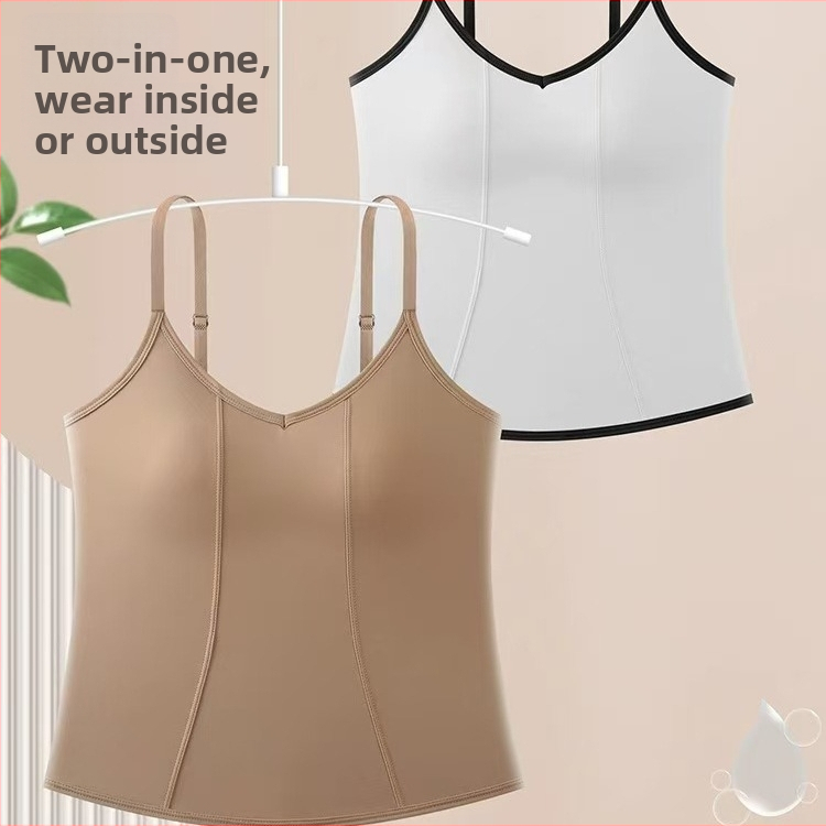 Magas minőségű ice silk melltartó nélküli top, varrat nélküli hát, beépített habpárnázás, karcsú alapréteg
