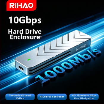 Rihao M.2 SSD külső ház, alumínium ötvözet, 10 Gbps, univerzálisan telefonokhoz és számítógépekhez