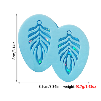 Silikonforma fülbevalókhoz, holografikus kis toll elemmel - DIY gyanta design