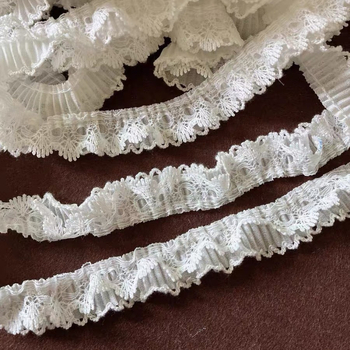 Mini fehér géz dupla rétegű fodros szoknya 2 cm-es szegéllyel, BJD baba ruháihoz