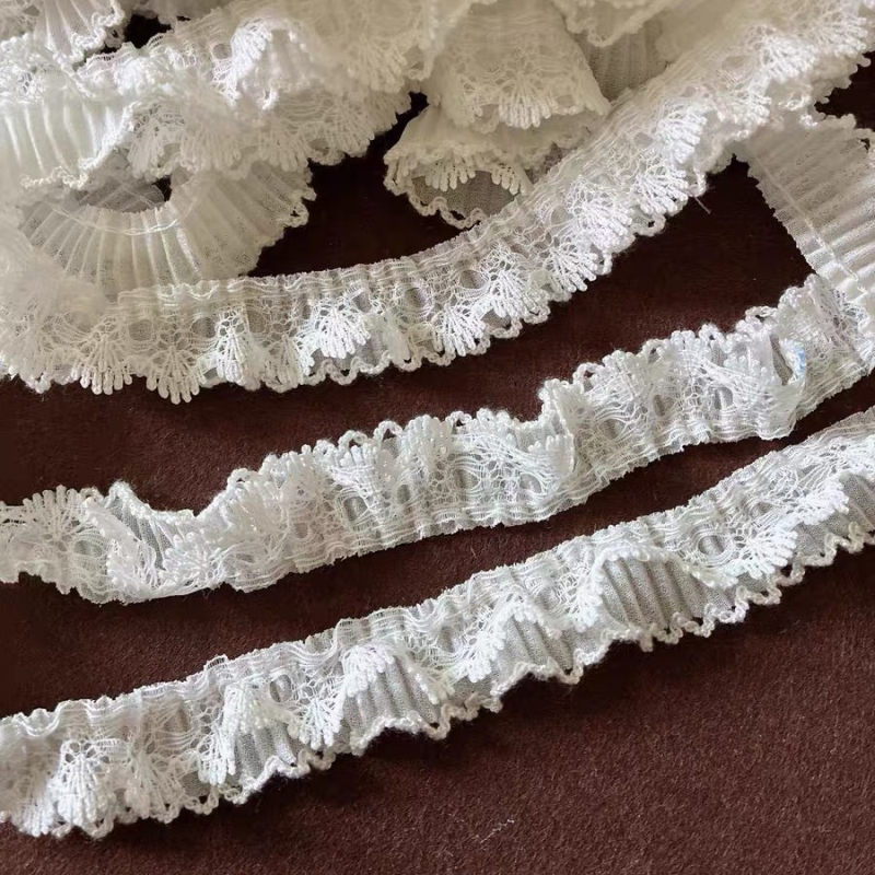 Mini fehér géz dupla rétegű fodros szoknya 2 cm-es szegéllyel, BJD baba ruháihoz