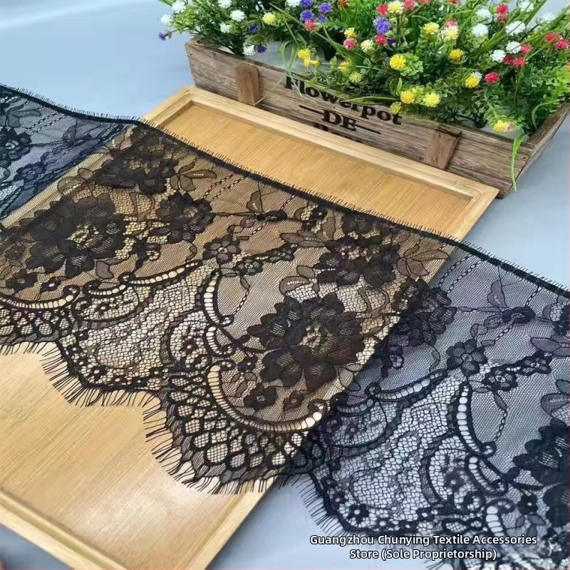 25 cm széles pillás csipke DIY ruhákhoz és függönyök dekorálásához