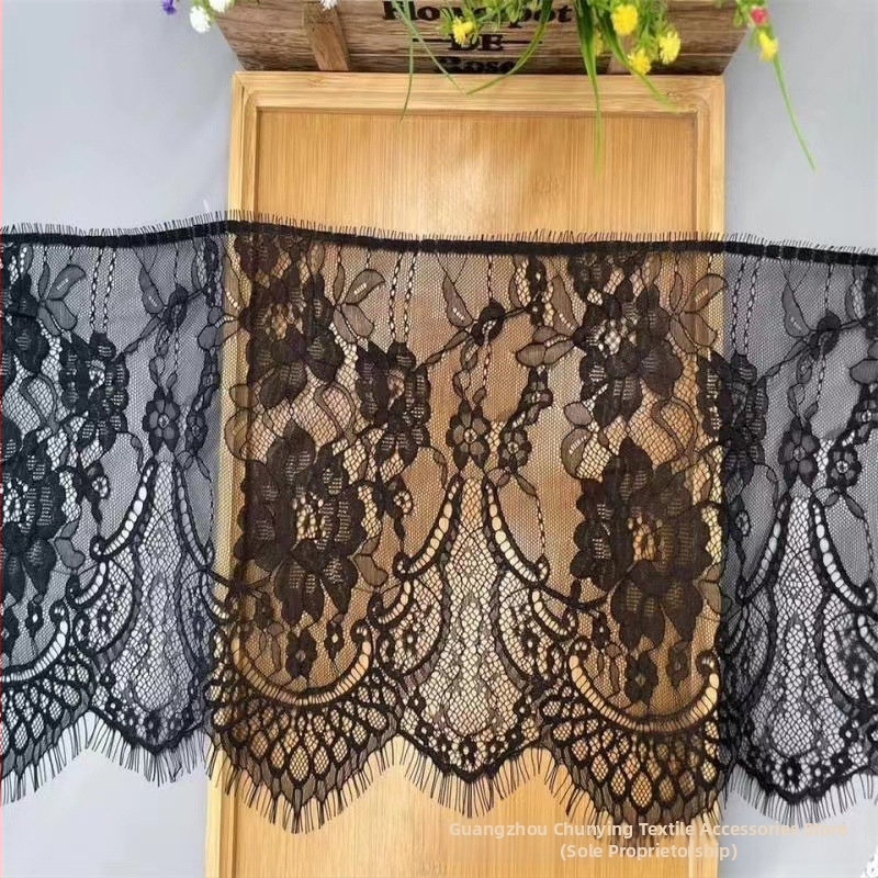 25 cm széles pillás csipke DIY ruhákhoz és függönyök dekorálásához