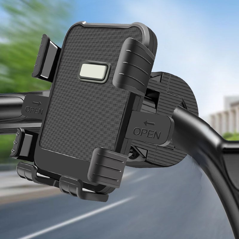 Hatágú telefon-tartó a motorkerékpár visszapillantó tükréhez, kerékpár elektromos kormányához illeszkedő, rezgéscsillapító