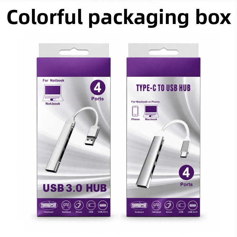 Type-C 4-in-1 USB hub, USB bővítő dokk, 1–4