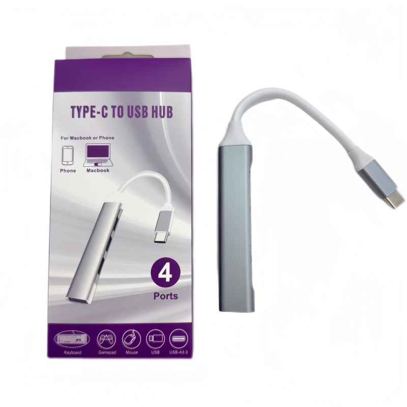 Type-C 4-in-1 USB hub, USB bővítő dokk, 1–4