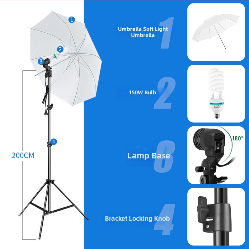 Súprava na osvetlenie fotografického štúdia: Dáždnik s mäkkým svetlom, rám na pozadie, zelená obrazovka a softbox – sada na nepretržité osvetlenie