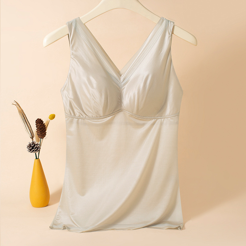 Varratlan, rendkívül rugalmas mulberry-selyem felső részhez, latex melltartó poharakkal, oldalsó mellszív formázás, shapewear a felsőtestre