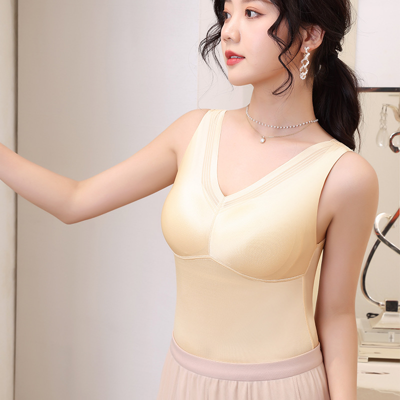 Varratlan, rendkívül rugalmas mulberry-selyem felső részhez, latex melltartó poharakkal, oldalsó mellszív formázás, shapewear a felsőtestre