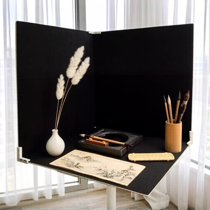 Fundal fotografic din velur, absorbant la lumină, 40×40 cm, panou negru de fundal