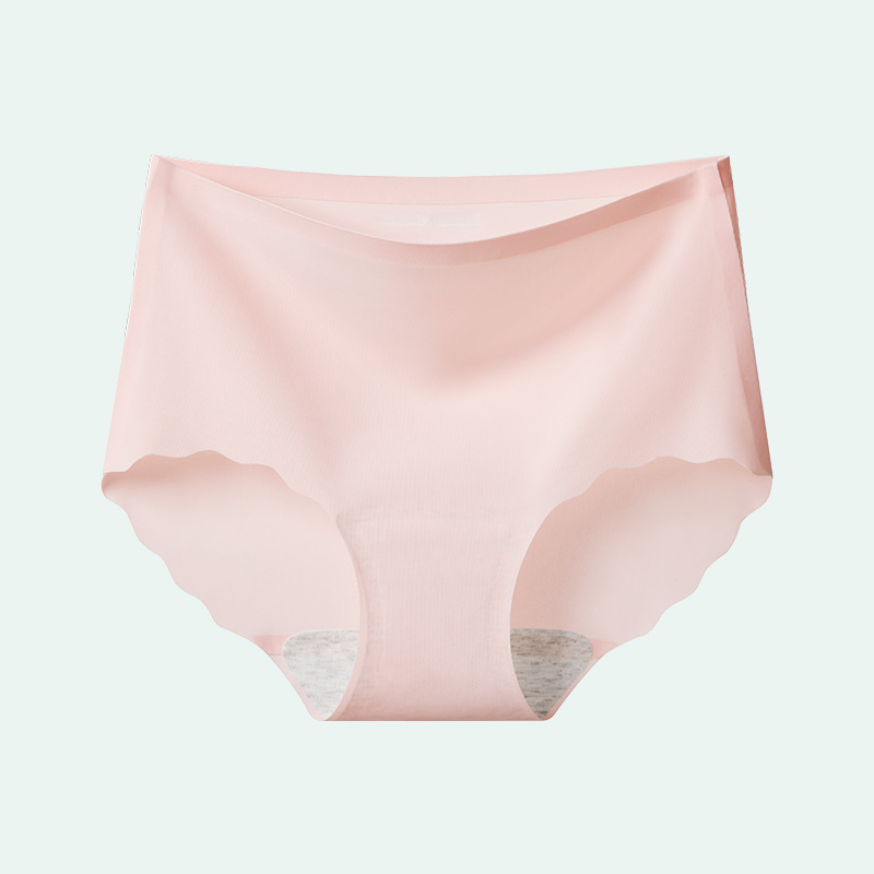 Sima női alsónemű Ice Silk anyagból, magas derekú, antibakteriális terület, plusz méret, nyárra könnyű