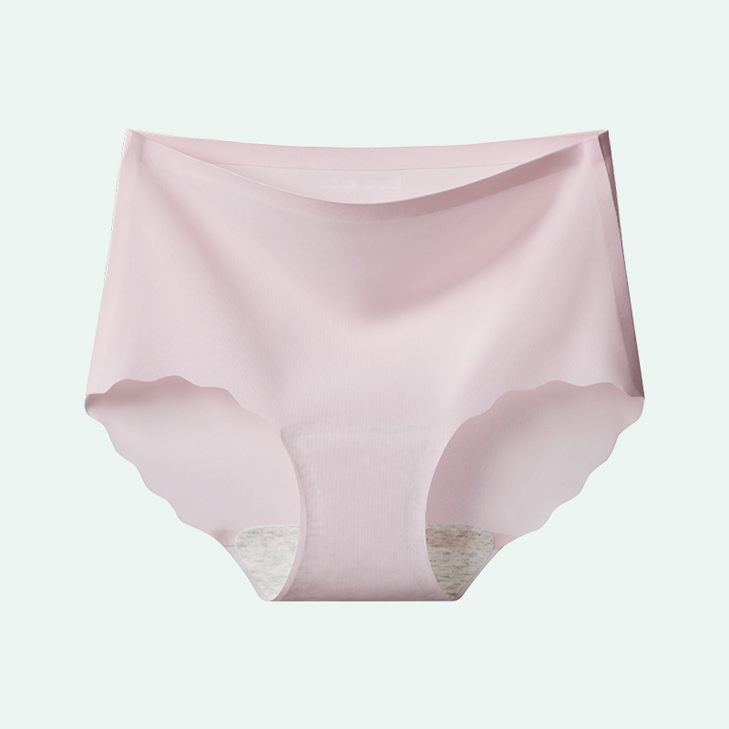 Sima női alsónemű Ice Silk anyagból, magas derekú, antibakteriális terület, plusz méret, nyárra könnyű