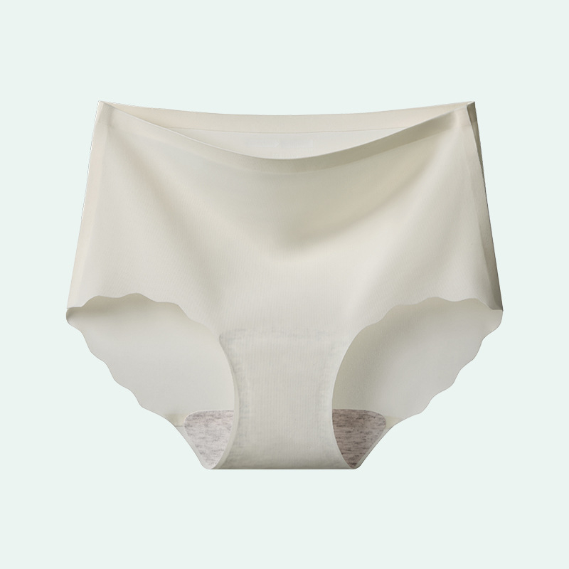 Sima női alsónemű Ice Silk anyagból, magas derekú, antibakteriális terület, plusz méret, nyárra könnyű