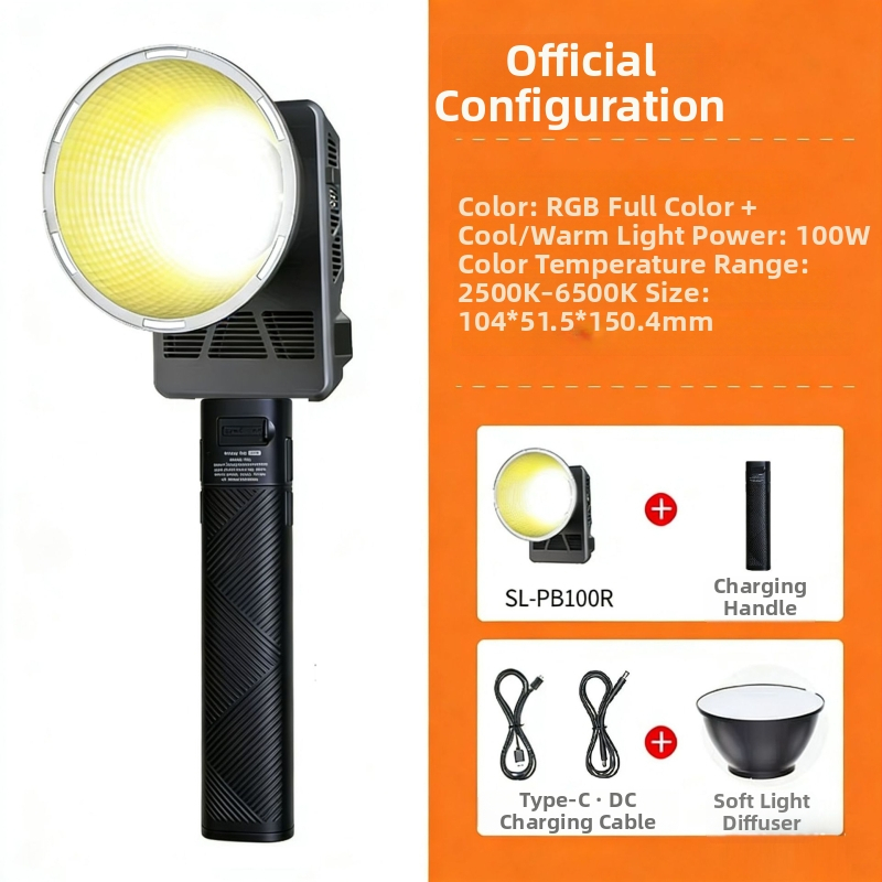 100W COB kitöltő fény fotózáshoz, kültéri hordozható RGB világítás fotózásra és élő közvetítéshez