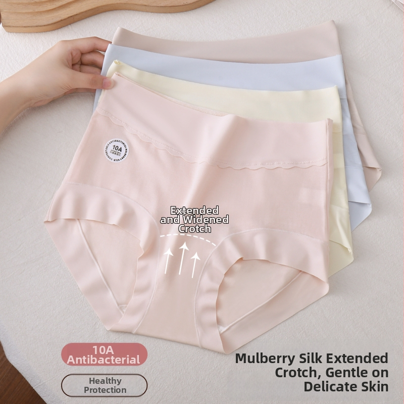 10A antibakteriális Lyocell mulberry selyem női magas derekú háromszög alsó, légáteresztő, plusz méret