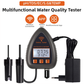 5-az-1-ben WiFi és Bluetooth vízminőség-monitor pH, TDS, EC, SG és hőmérséklet