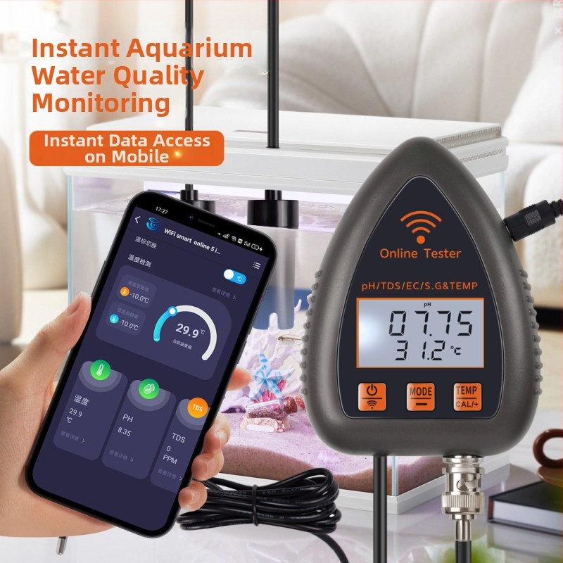5-v-1 WiFi Bluetooth monitor kvality vody s pH, TDS, EC, SG a teplotou