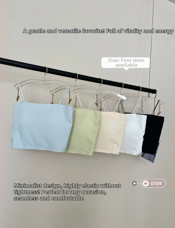 Nyári nejlonból készült varrat nélküli női camisole, vékony pántokkal, szép hátsó rész, egyrészes cső-top fehérnemű
