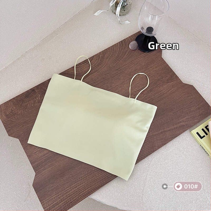 Nyári nejlonból készült varrat nélküli női camisole, vékony pántokkal, szép hátsó rész, egyrészes cső-top fehérnemű