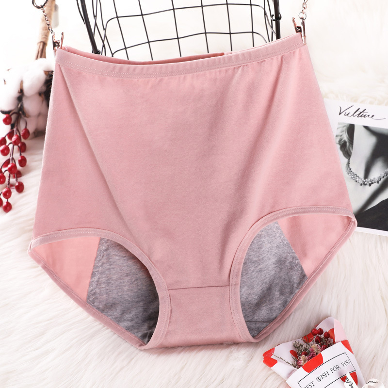 Női magas derekú piros pamut bugyi, szivárgásmentes, plusz méret, a menstruációhoz