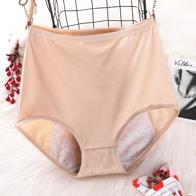 Női magas derekú piros pamut bugyi, szivárgásmentes, plusz méret, a menstruációhoz