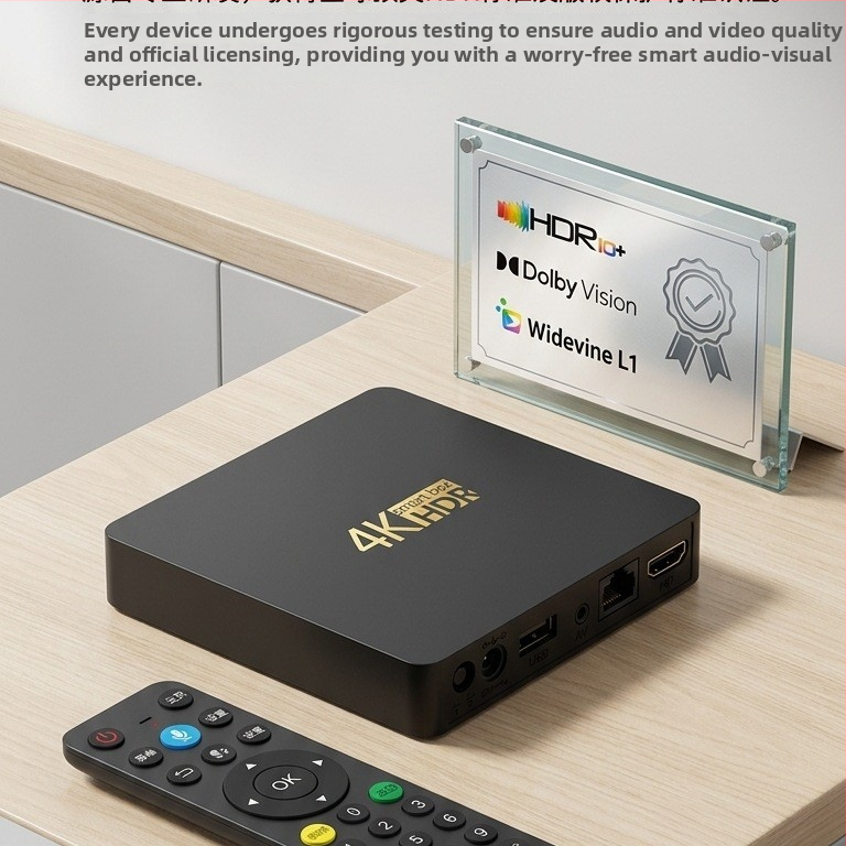 Q5 Android TV Box Bluetooth‑val, két sávos Wi‑Fi (2,4/5 GHz), hangvezérlés és képernyővetítés, Full HD