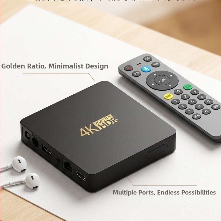 Q5 Android TV Box Bluetooth‑val, két sávos Wi‑Fi (2,4/5 GHz), hangvezérlés és képernyővetítés, Full HD
